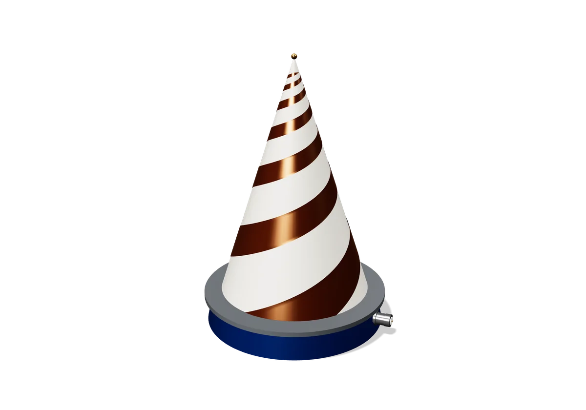 3D render of conical log-spiral antenna